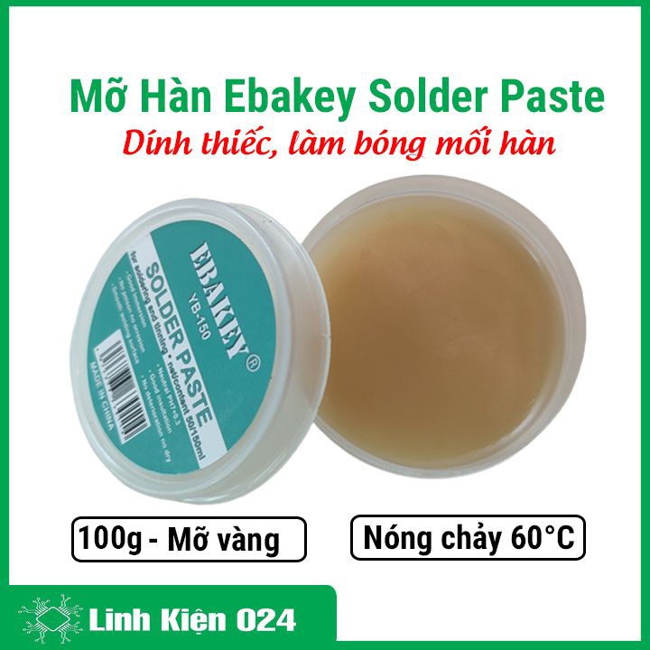 Mỡ hàn ebakey solder paste dính thiếc làm bóng mối hàn khối lượng 100g mỡ vàng
