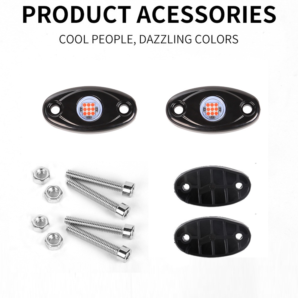 Đèn gầm led 12v chống thấm nước hợp kim nhôm off-road lưới tản nhiệt xe tăng đèn tín hiệu cho ô tô xe huấn luyện viên xe suv xe tải van màu đỏ xanh