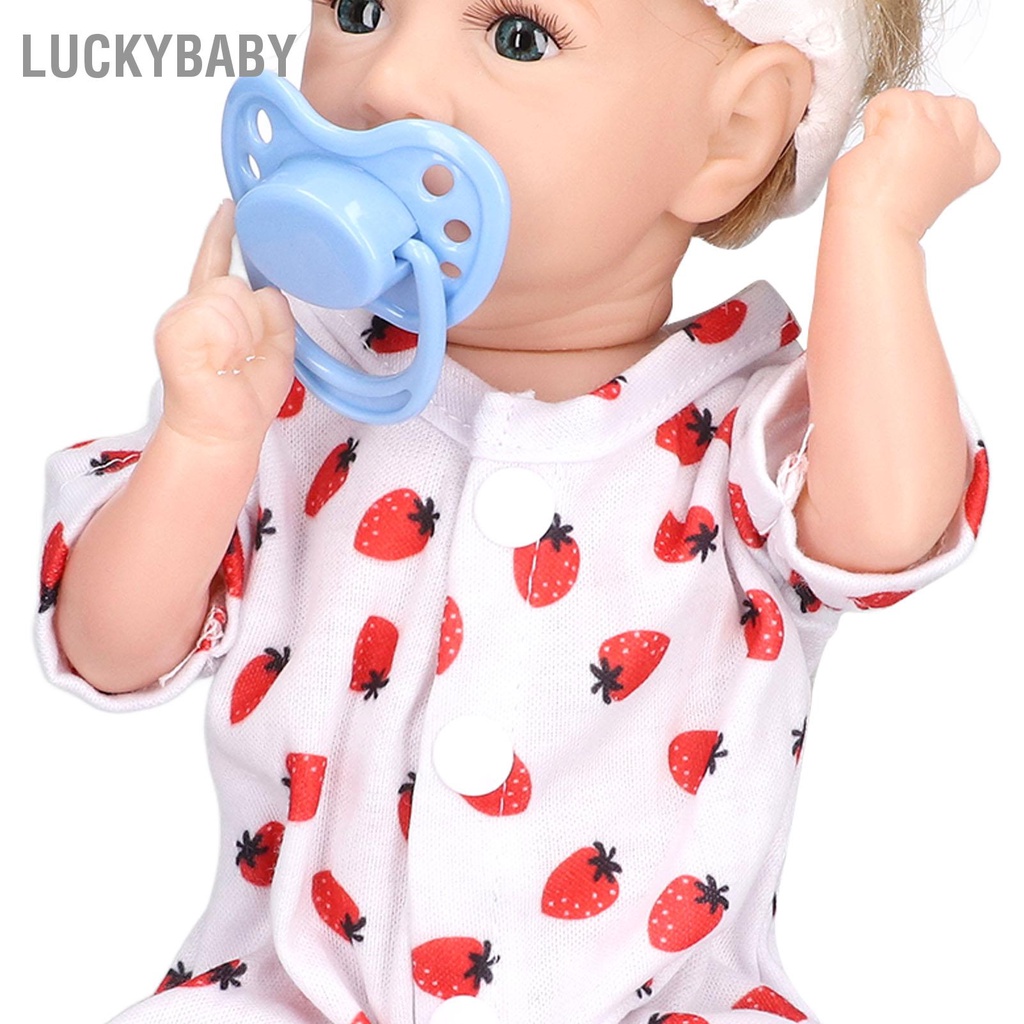 LUCKYBABY Búp bê em bé tái sinh 12 inch Tay chân linh hoạt Đồ chơi búp bằng silicon mềm giống như thật với bình sữa