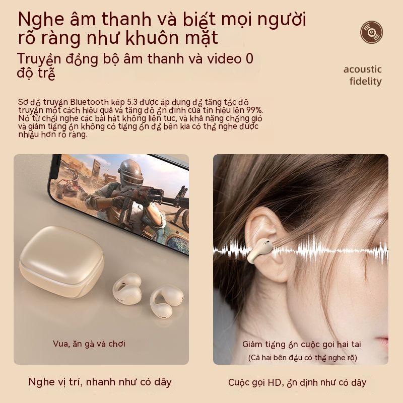 Tai Nghe Bluetooth Dẫn Truyền Xương Không Dây Không Tai Thời Trang, Thời Trang Thể Thao Phổ Thông Apple