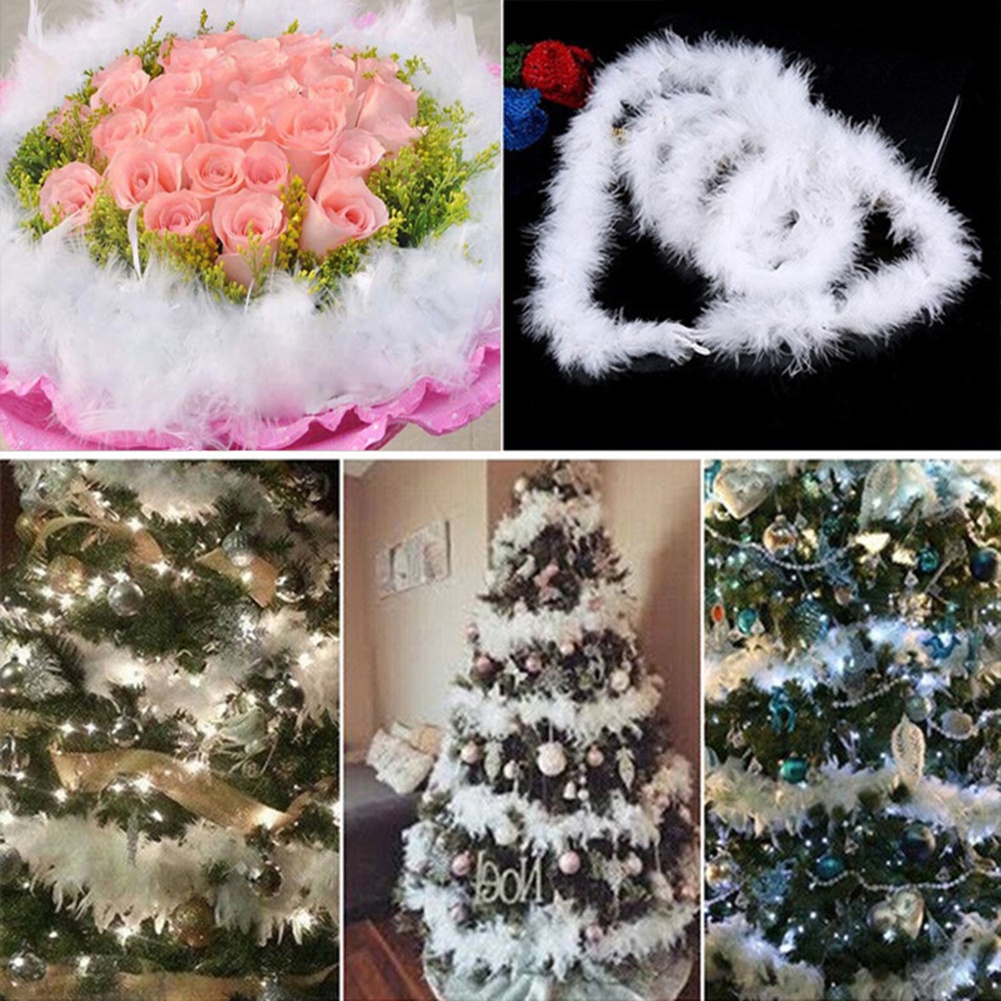 200mm trang trí giáng sinh ruy băng lông vũ xuống dải vòng hoa xmas cây thả đồ trang trí năm mới bữa tiệc đồ trang trí nội thất