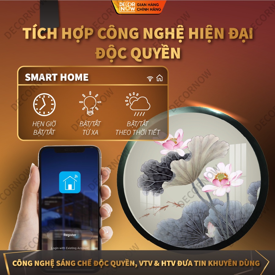 Đèn Hào Quang Phật In Tranh Trúc Chỉ TỪ TÂM 20,30,40 cm, Trang Trí Ban Thờ, Hào Quang Trúc Chỉ MÀU TUTAM-HD75
