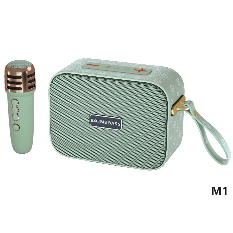 Loa Bluetooth Karaoke Mini Kèm 01 Mic Hát Booms Bass M2101+ Công Suất 5w, Âm Thanh Hay Không Rè Bass Ấm Giá Rẻ