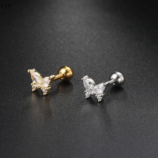 Pjy 1 cái hình học zircon tai xương móng tay xoắn ốc stud bông tai cho phụ nữ cô gái đảng món quà trang sức tốt mới pj