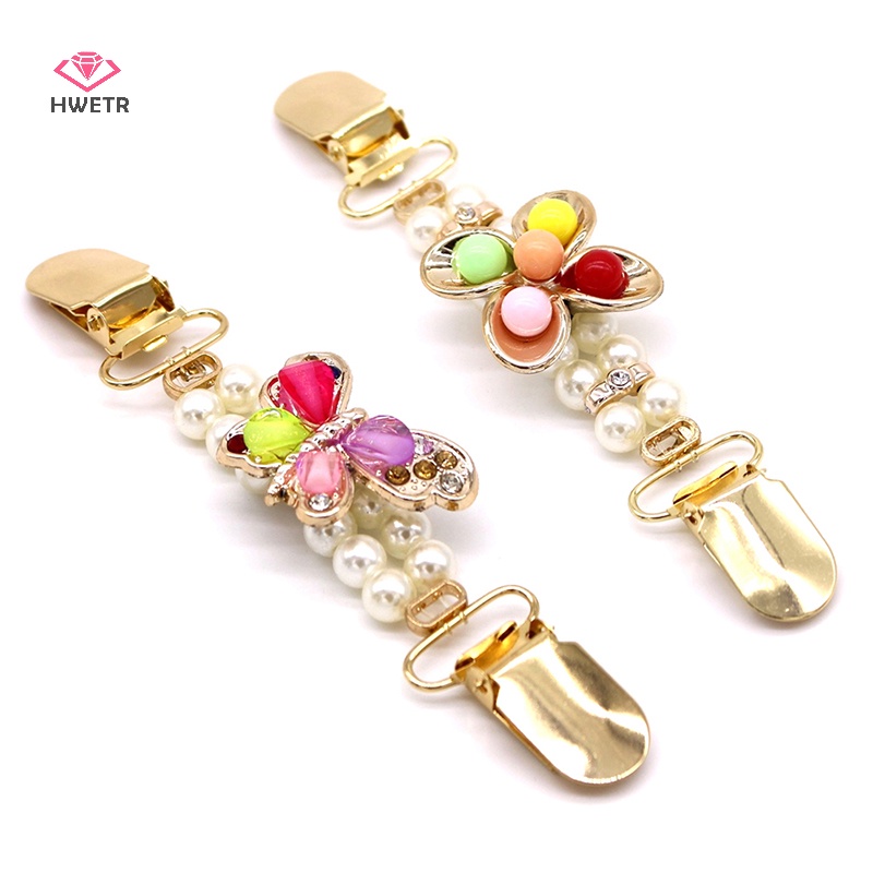 Hwetr thời trang ngọc trai áo len kẹp khăn lụa nút cổ điển vịt kẹp áo sơ mi váy trâm cài áo cardigan kẹp cài áo choàng chốt giữ quần áo phụ kiện mới