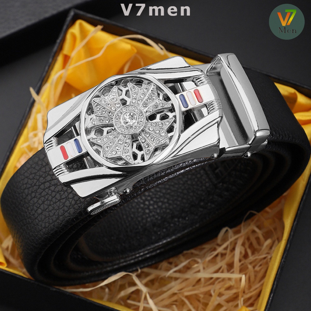 Thắt Lưng Da Nam Khóa Tự Động Cao Cấp Dây Nịt Nam Mặt Xoay Chính Hãng , Phong Cách Hàn Quốc