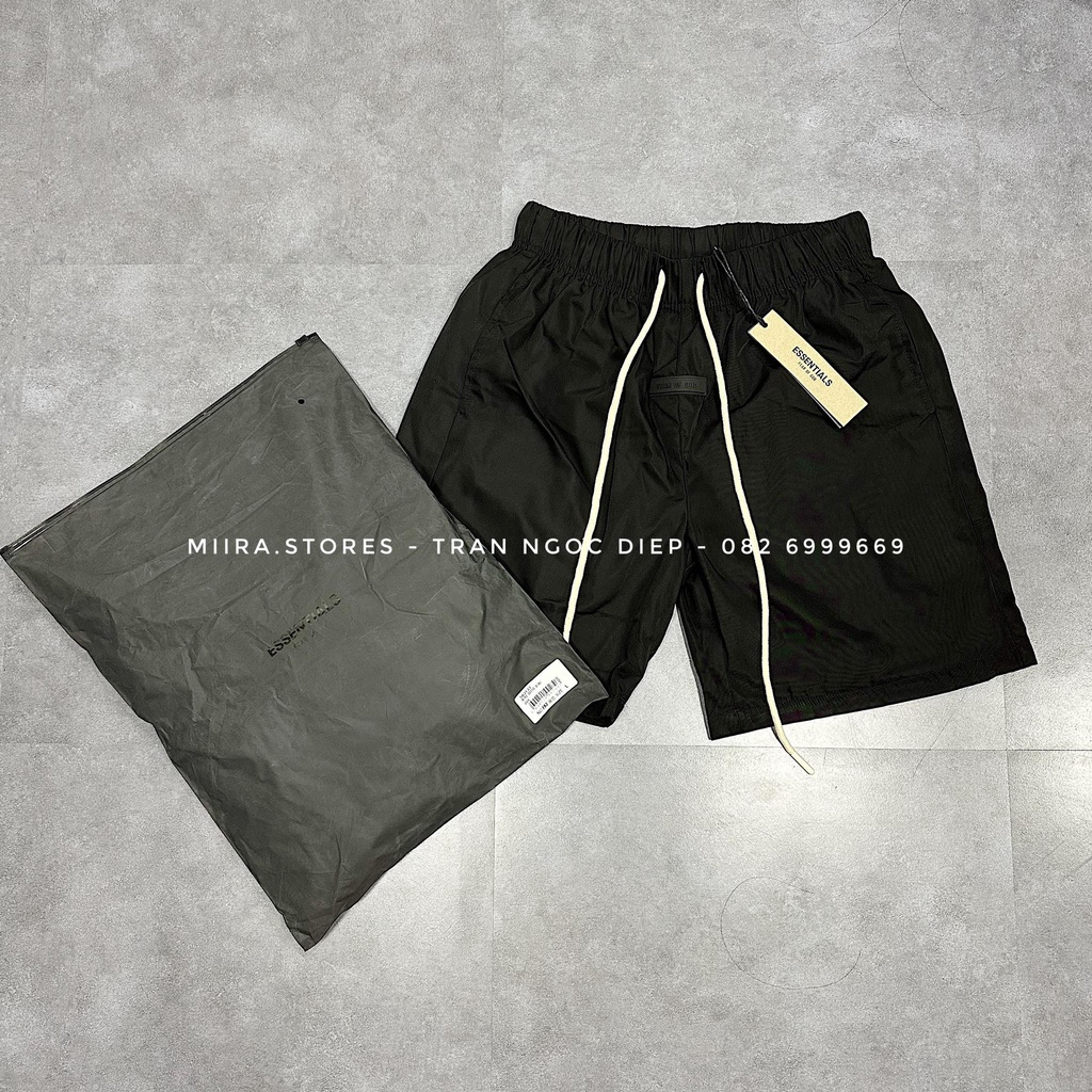 BLACK CORE - SHORTS NYLON ESSENTIALS JET BLACK - Quần shorts , quần đùi gió , lót mesh lưới ESSENTIALS JET BLACK