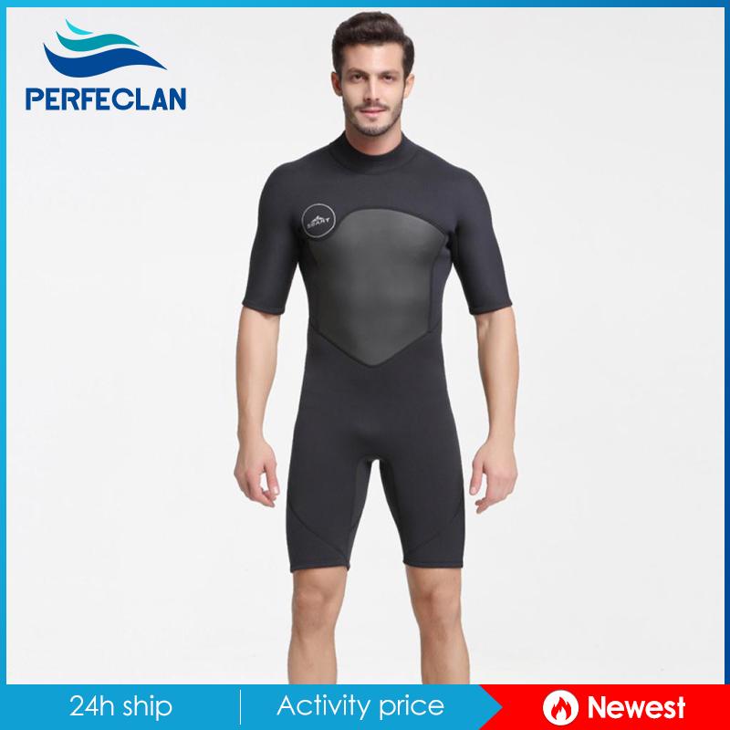 2mm neoprene wetsuit back zip short sleeve spring wetsuit cho người lớn nam giới