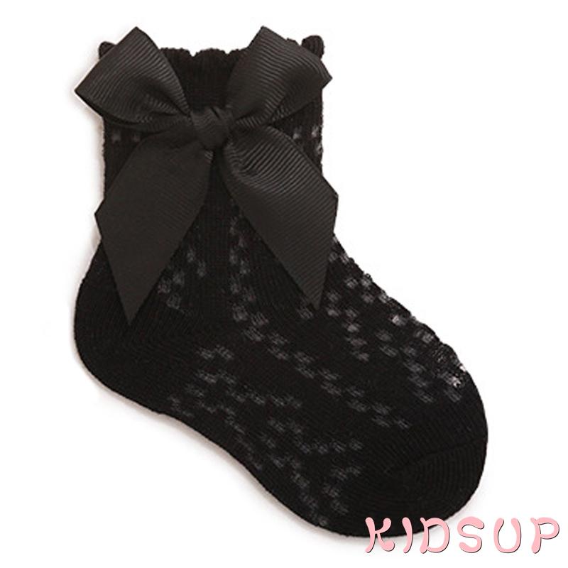 Kidsup1-toddler girls vớ mắt cá chân mùa hè lưới thoáng khí nơ công chúa vớ cho tiệc cưới du lịch