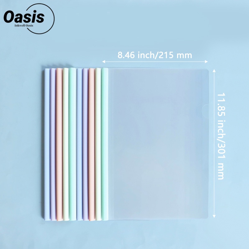 Morandi màu a4 thư mục tệp thanh trượt thanh kéo dày kẹp thanh hình chữ u-thư mục nhựa thông tin trong suốt kẹp sách kiểm tra sinh viên giấy văn phòng kẹp hồ sơ