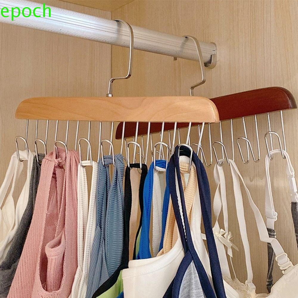 Móc treo thắt lưng epoch, 8 móc xoay 360 độ móc treo áo ngực lưu trữ cho phụ nữ, chắc chắn không gian không gian tiết kiệm không gian gỗ rắn chắc người đàn ông thắt lưng móc áo ngực