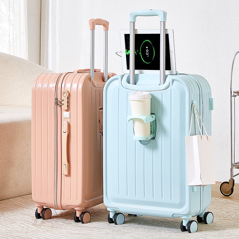 Vali dày xe đẩy vali nam đa chức năng vali da lên máy bay mật khẩu dung lượng lớn bền bỉ cho nam và nữ