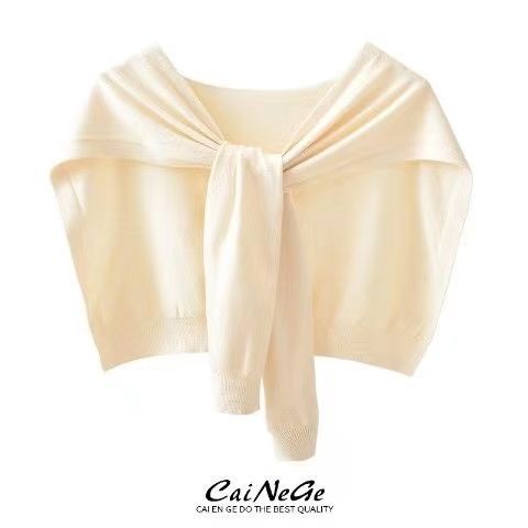 Dệt kim khăn choàng nhỏ phụ nữ mặc bên ngoài mùa thu đông dày yếm vai mặc miếng đệm vai khăn len