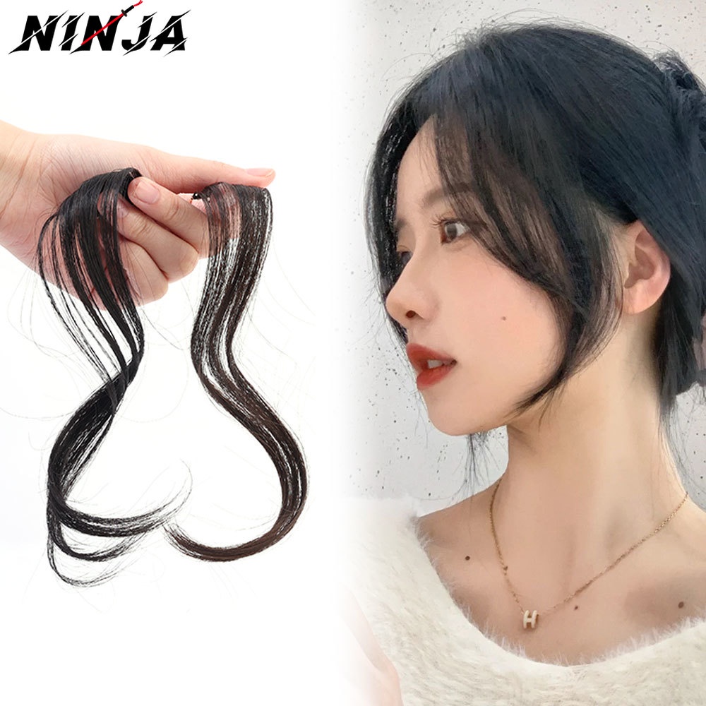 Tóc Mái Giả Kẹp / Tóc Giả Xoăn Dài Gợn Sóng Có Mái Bằng Sợi Tổng Hợp Phong Cách Pháp Dành Cho Bạn Nữ