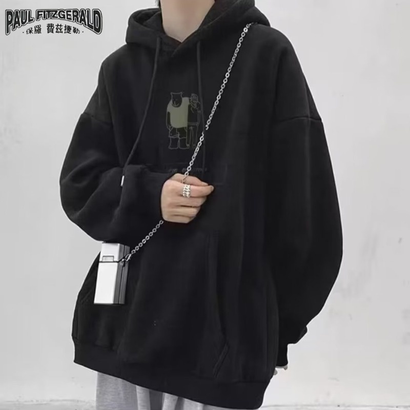 Áo hoodie PAUL FITZGERALD dáng rộng tay dài thời trang dành cho nam