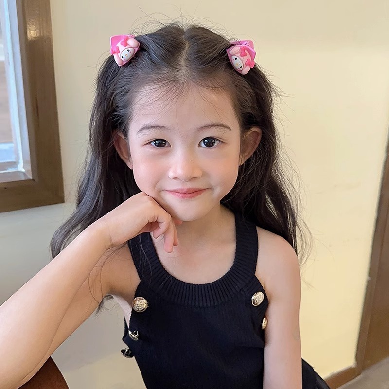 Trẻ em sanrio phim hoạt hình tai mèo kẹp nhỏ bé dễ thương không làm tổn thương tóc gãy kẹp tóc công chúa tóc mái kẹp phụ kiện tóc