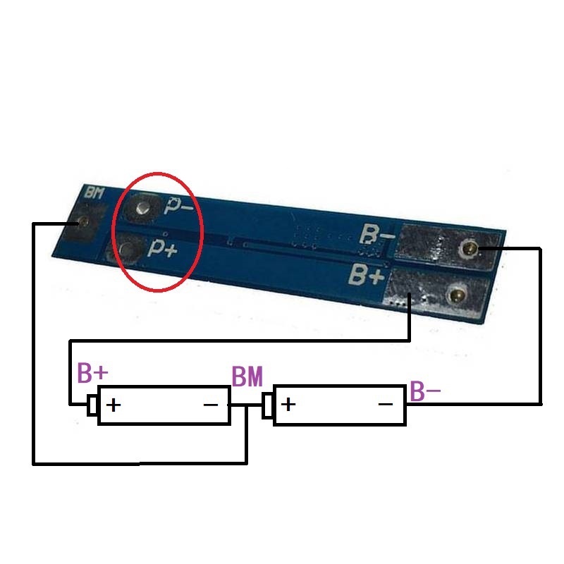 Mạch Sạc Bảo Vệ 2 Pin - 2 Cell Li-Ion 18650 2S 7.4V - 8.4V dòng 8A