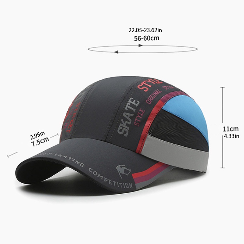 Hueqrh Mũ Lưỡi Trai Phối Lưới Có Thể Điều Chỉnh Nhanh Khô Thời Trang Mùa Hè Cho Nam Nữ