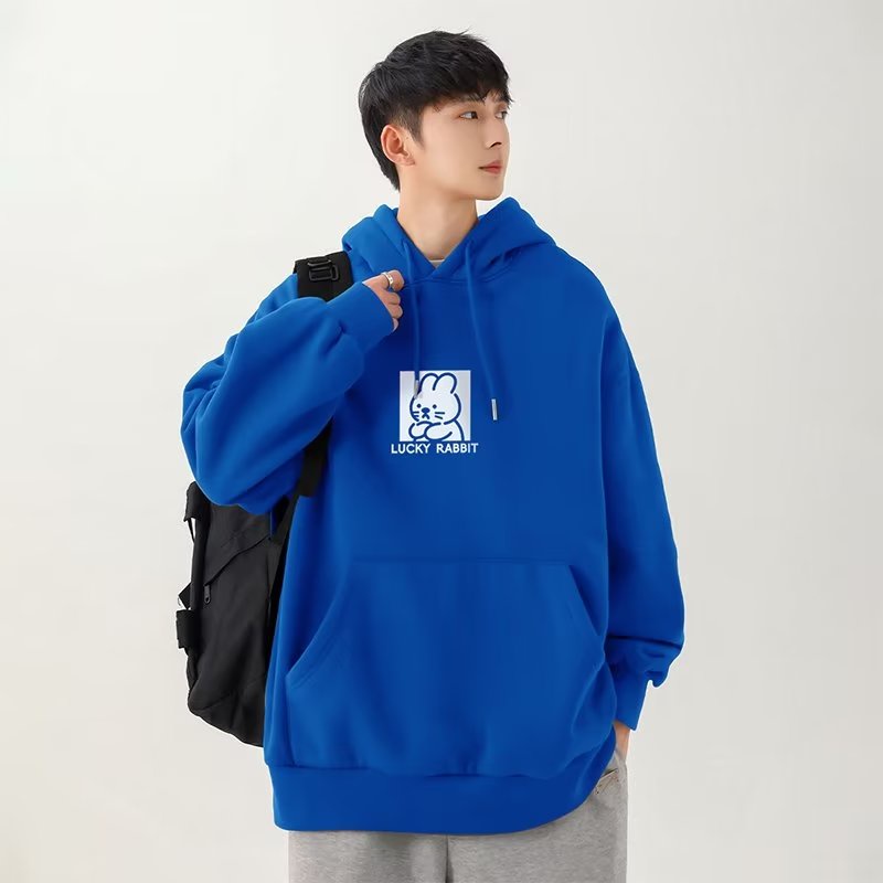 Hoodie nam xu hướng đường phố hồng kông phong cách in áo thun lỏng tất cả phù hợp áo khoác dài tay có mũ trùm đầu cặp đôi hoodie