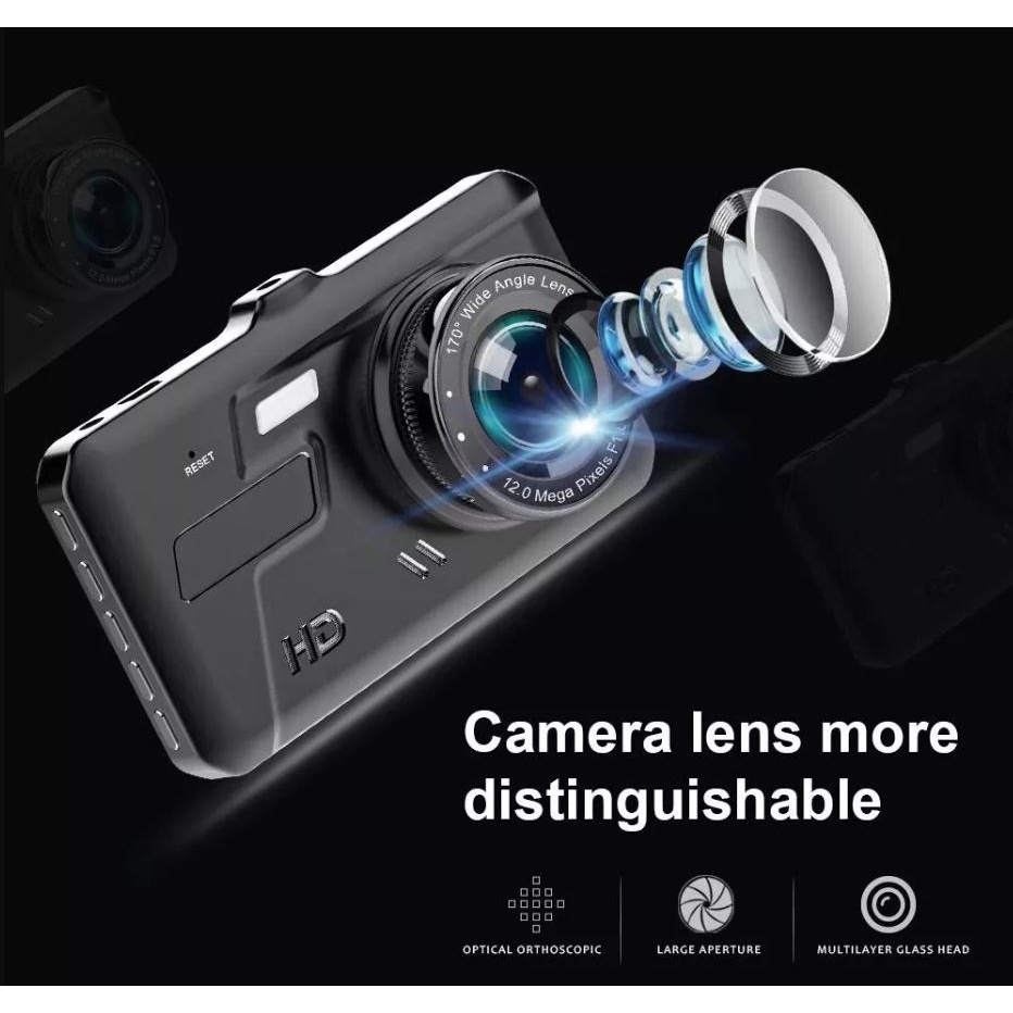 Camera hành trình xe hơi K5 màn hình cảm ứng 2 cam trước và sau full HD xem đêm rõ nét