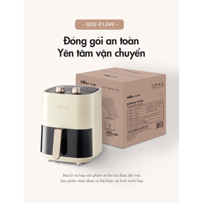 Nồi chiên không dầu Bear 4.5L QZG-E12H9 - Hàng chính hãng - Bảo hành 18 tháng