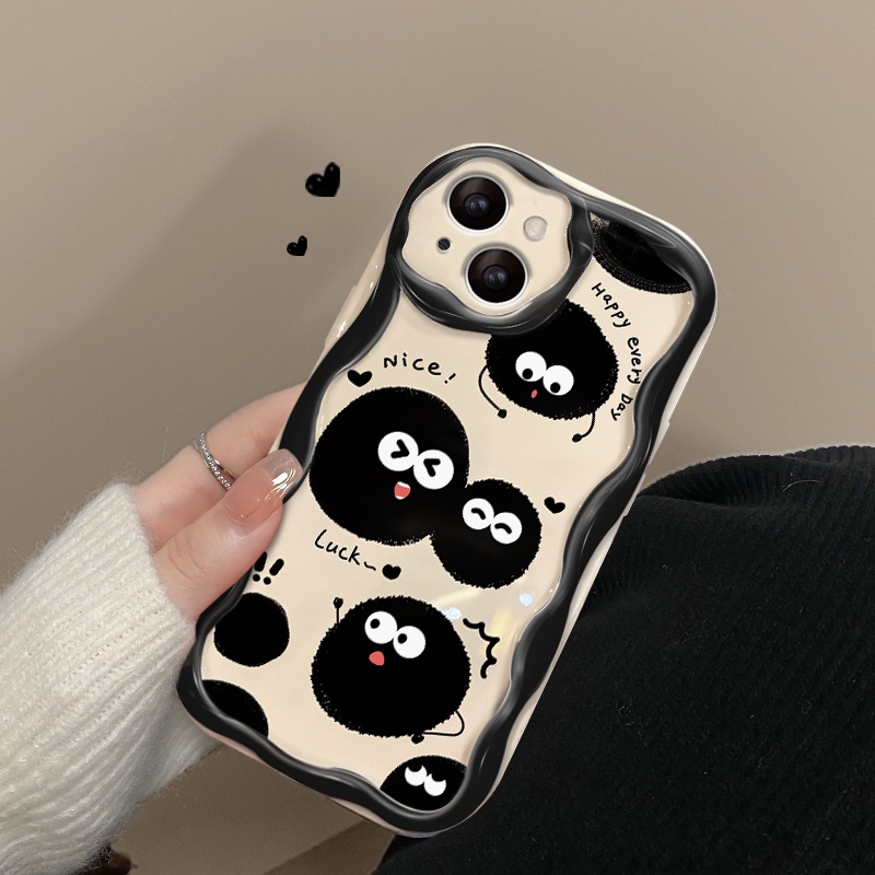 Happy briquette soft case cho iphone11 12 13 14 pro max iphonex xr xs max se iphone 7 plus 8 plus drop-proof phone case