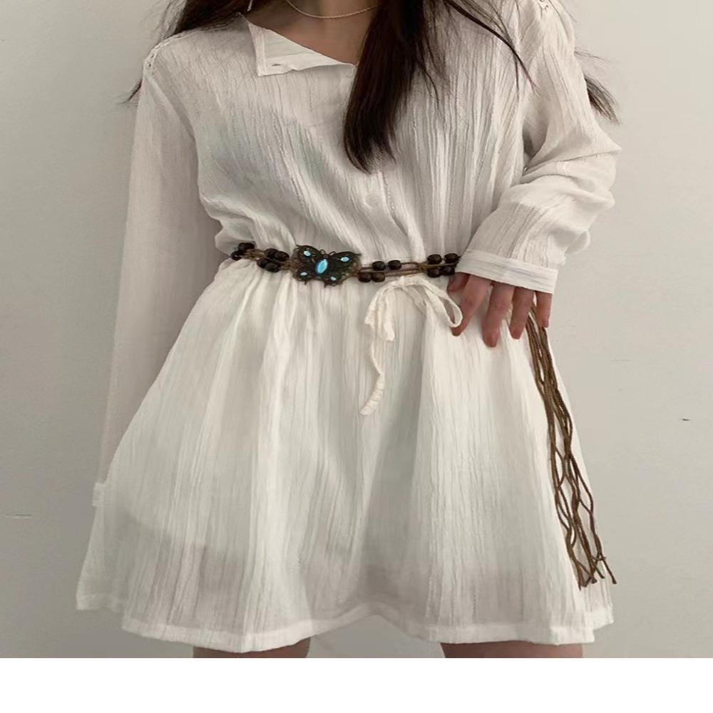 Phụ kiện keene bohemian, bohemia rope boho butterfly tie belt, váy thắt lưng đính cườm kim loại