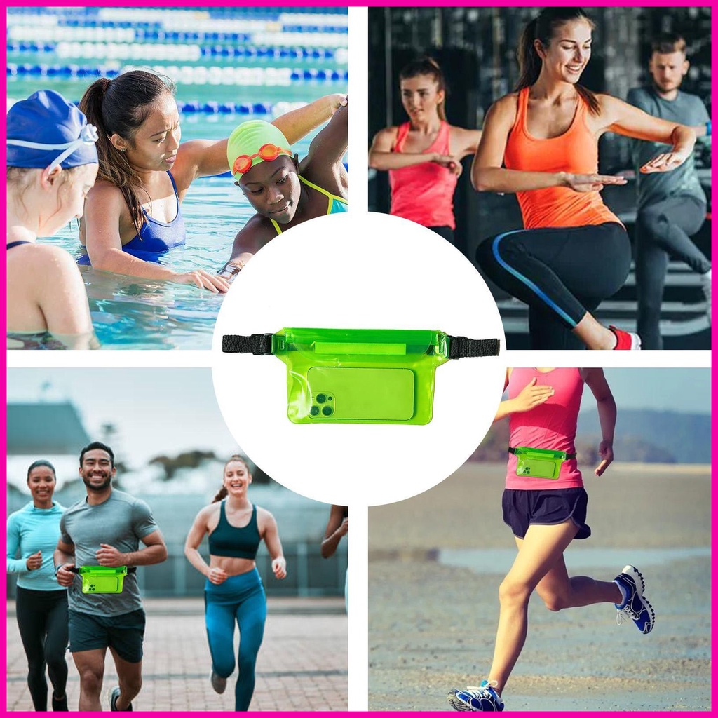 Điện thoại không thấm nước fanny pouch điện thoại fanny pack mobile belt bag túi chống nước 3-layer dung tích cao để bơi lrnvn