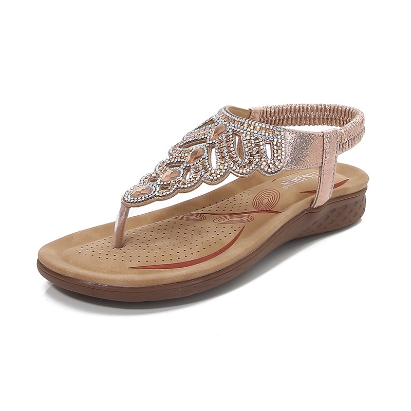 Giày Sandal Hở Ngón Đế Dày Đính Đá Thời Trang Mùa Hè Mới Cho Nữ