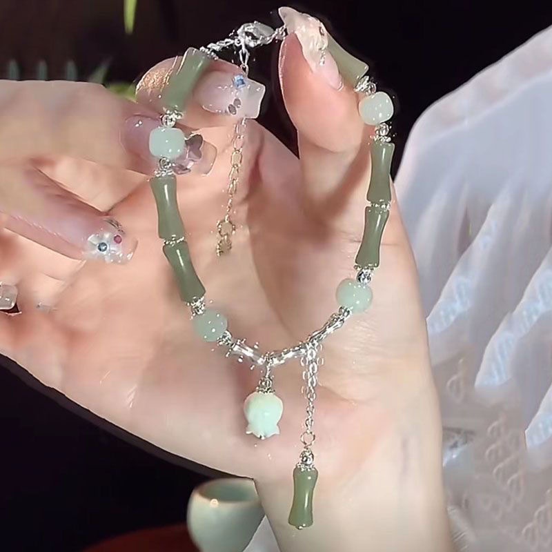 Mùa hè phong cách mới vòng tay xanh cô gái thời trang hoa vòng tay phụ kiện