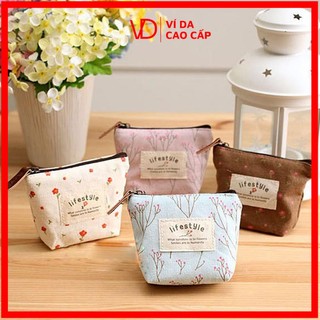 Ví vải Canvas nhỏ xinh tiện lợi đựng đồ cá nhân, tai nghe  [VD Luxury_Ví Da Cao Cấp]