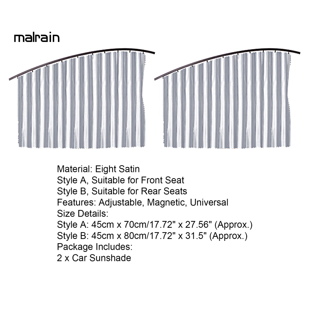 Bộ 2 Tấm Che Nắng Cách Nhiệt Màu Trơn Cho Xe Hơi RV