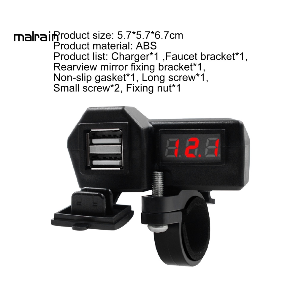 Cục Sạc Điện Thoại / Máy Tính Bảng 3.4A 10-24V Chống Thấm Nước 140cm Có Màn Hình Hiển Thị Tiện Dụng