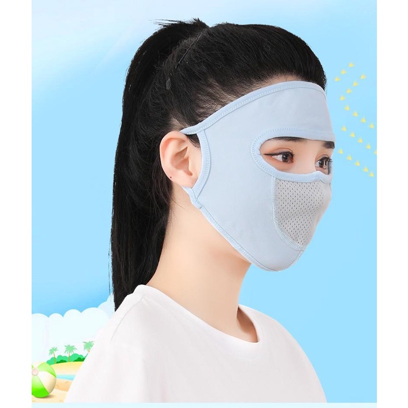 Khẩu trang 3D ninja chống nắng toàn mặt - vải thun thấm hút mồ hôi, có lỗ thoáng khí vùng mũi - hickies