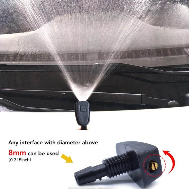1 Vòi Phun Nước Rửa Kính Chắn Gió Xe Hơi Bằng Nhựa PP Tùy Chỉnh Thay Thế Tiện Dụng