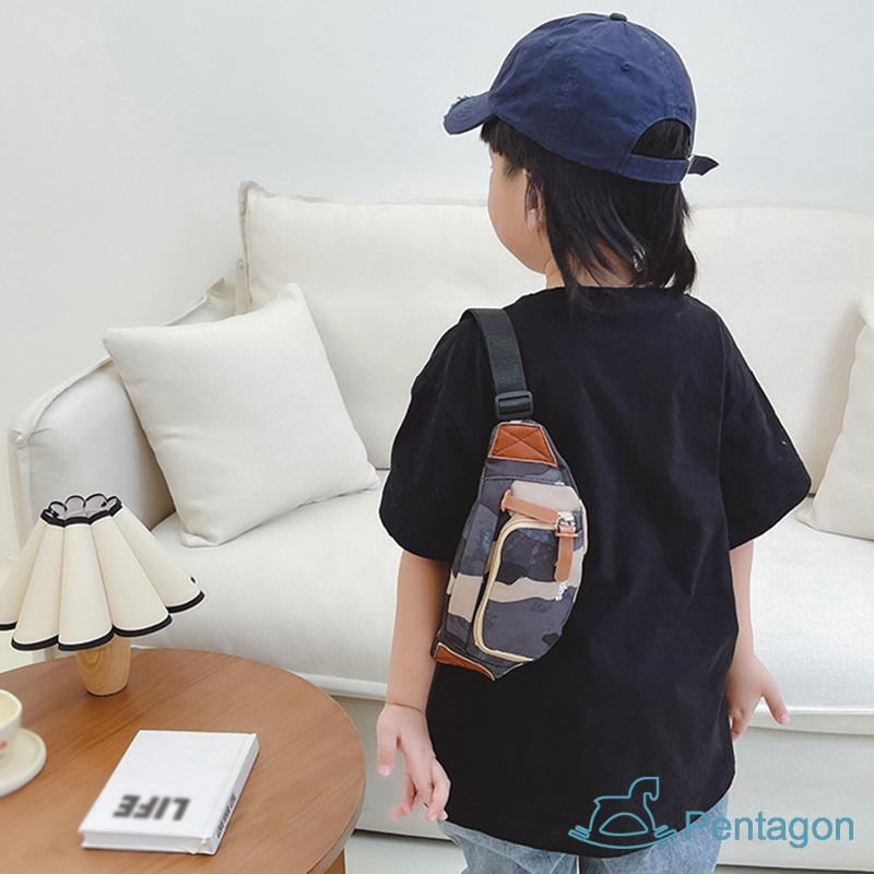 Túi Đeo Chéo Siêu Nhẹ In Họa Tiết Rằn Ri Phong Cách Hàn Quốc Cho Bé