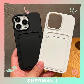 Ốp Điện Thoại TPU Silicon Mềm Chống Thấm Nước Có Ngăn Đựng Thẻ Cho IPhone 14 13 12 11 Pro Max X XR 8 7 Plus-SN