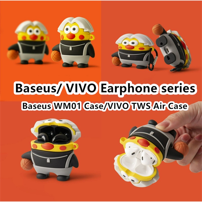 Vỏ Bảo Vệ Hộp Sạc Tai Nghe Baseus WM01 / VIVO TWS Air Hình Gà Hoạt Hình Dễ Thương