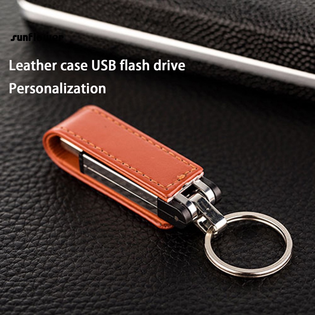 Usb2.0 4 / 16 / 32 / 64 / 128GB Vỏ Kim Loại Giả Da Đựng Chìa Khóa Tiện Dụng