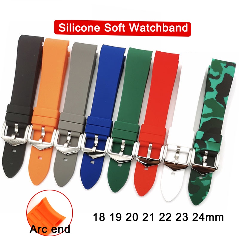 ROLEX Dây Đồng Hồ Bằng Silicone Mềm Chống Nước Cho Seiko 18 19 20 21 22 23 24mm