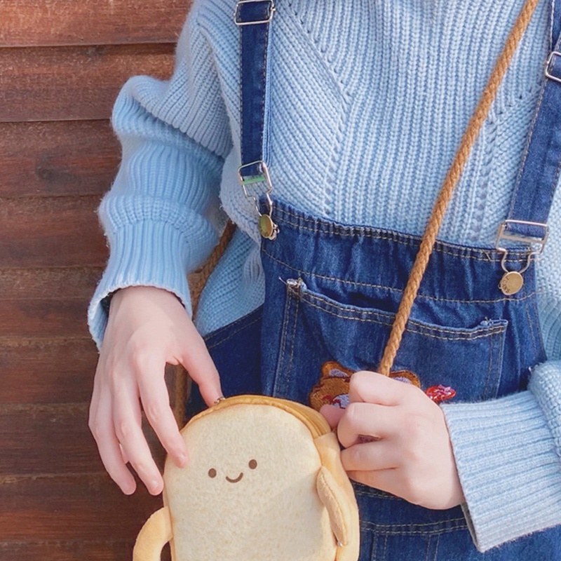 Túi Đeo Chéo Vai Hình Bánh Mì Nướng Dễ Thương Dành Cho Nữ