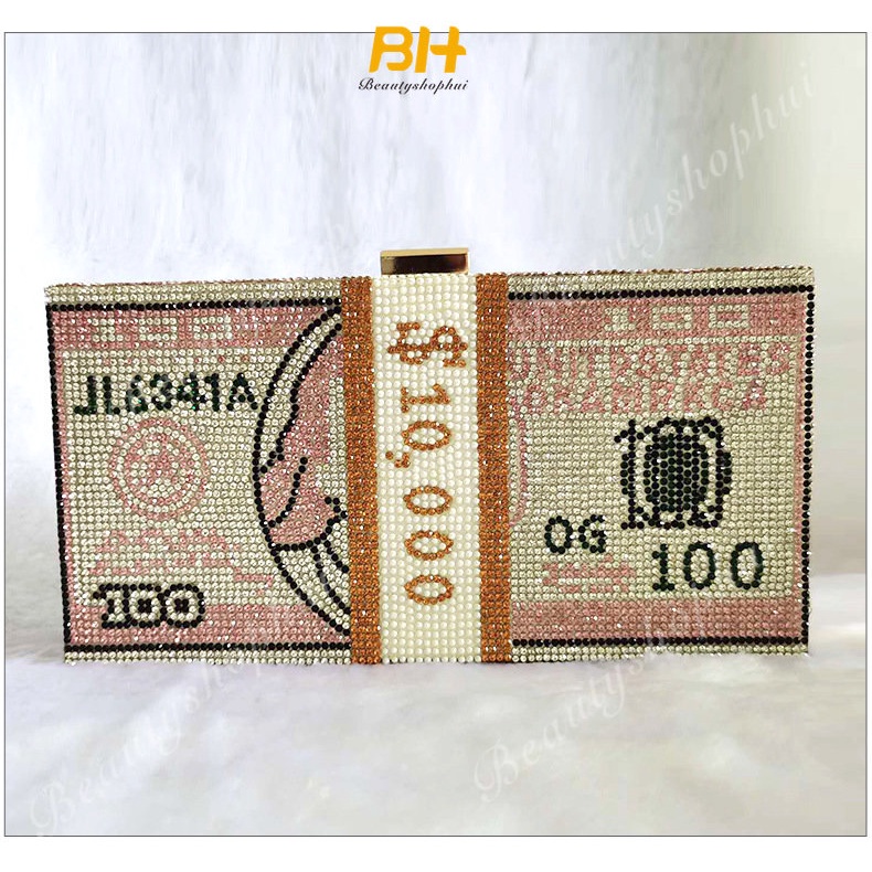 Mới Hộp Đựng Tiền Hình Vuông Cỡ Nhỏ Bằng Acrylic Đính Kim Cương Giả Dễ Thương