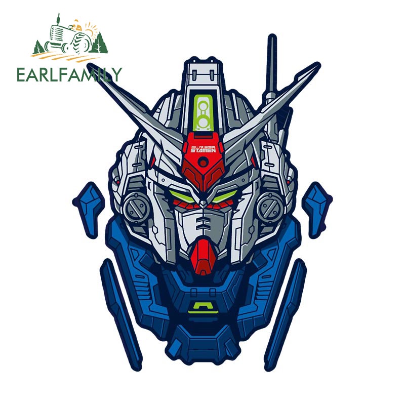 Earlfamily 13cm x 10.0cm gundam car sticker skateboardhelmet personality scratch-proof decals trang trí