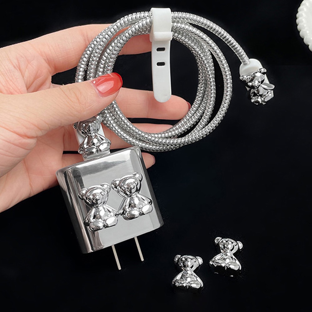 Vỏ Bọc Bảo Vệ Dây Cáp Sạc Hình Gấu Bạc Chống Đứt Gãy