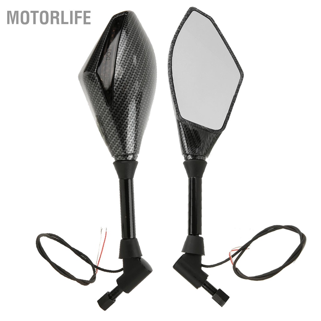 Gương Chiếu Hậu Tích Hợp Đèn LED Xi Nhan Gắn Tay Lái Xe Máy 10mm