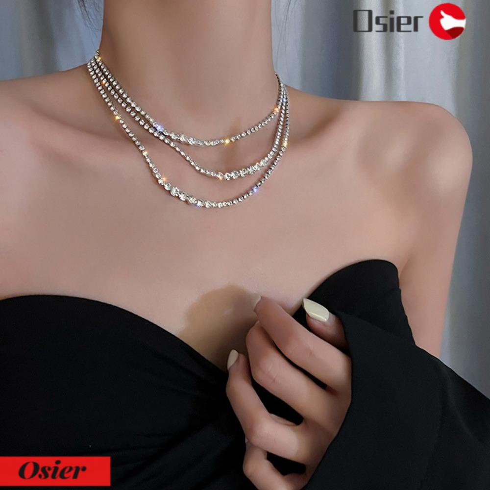 Vòng Cổ Choker Đính Đá Lấp Lánh Toàn Bộ 1 Cái Cho Nữ|Dây Chuyền Đính Đá Thời Trang Dành Cho Nữ