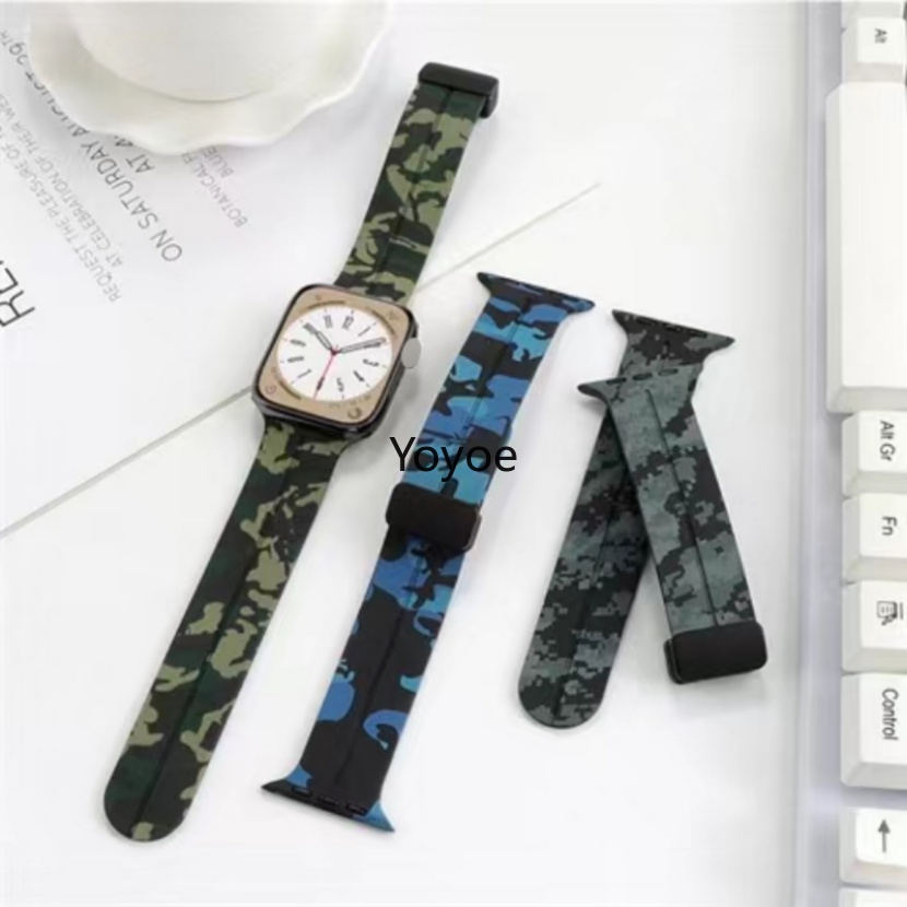 Dây Đeo Họa Tiết Rằn Ri Bằng Silicone Cho Apple Watch 40Mm 41mm 42mm 44mm 45mm 42mm iwatch 8 Ultra 49mm 7 6 5 4 3 2 1