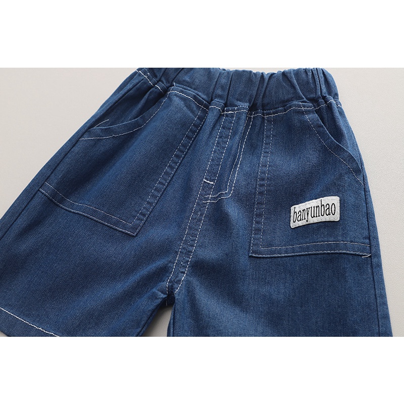 Bộ Áo Sơ Mi Tay Ngắn Phối Quần Short Vải Cotton Thời Trang Mùa Hè Cho Bé Trai