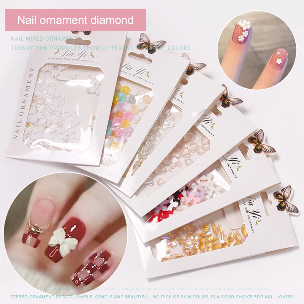 Túi 50 Miếng Dán 3D Trang Trí Móng Tay Nghệ Thuật Không Phai Chống Trầy Xước Không Dễ Phai Màu Có Thể Tháo Rời