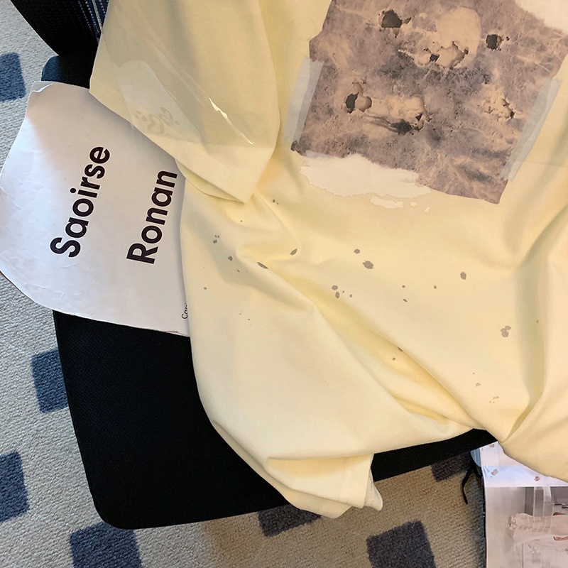 NRVP Áo Thun 100% Cotton Tay Ngắn Dáng Rộng In Họa Tiết Phong Cách Hàn Quốc Thời Trang Cho Nữ